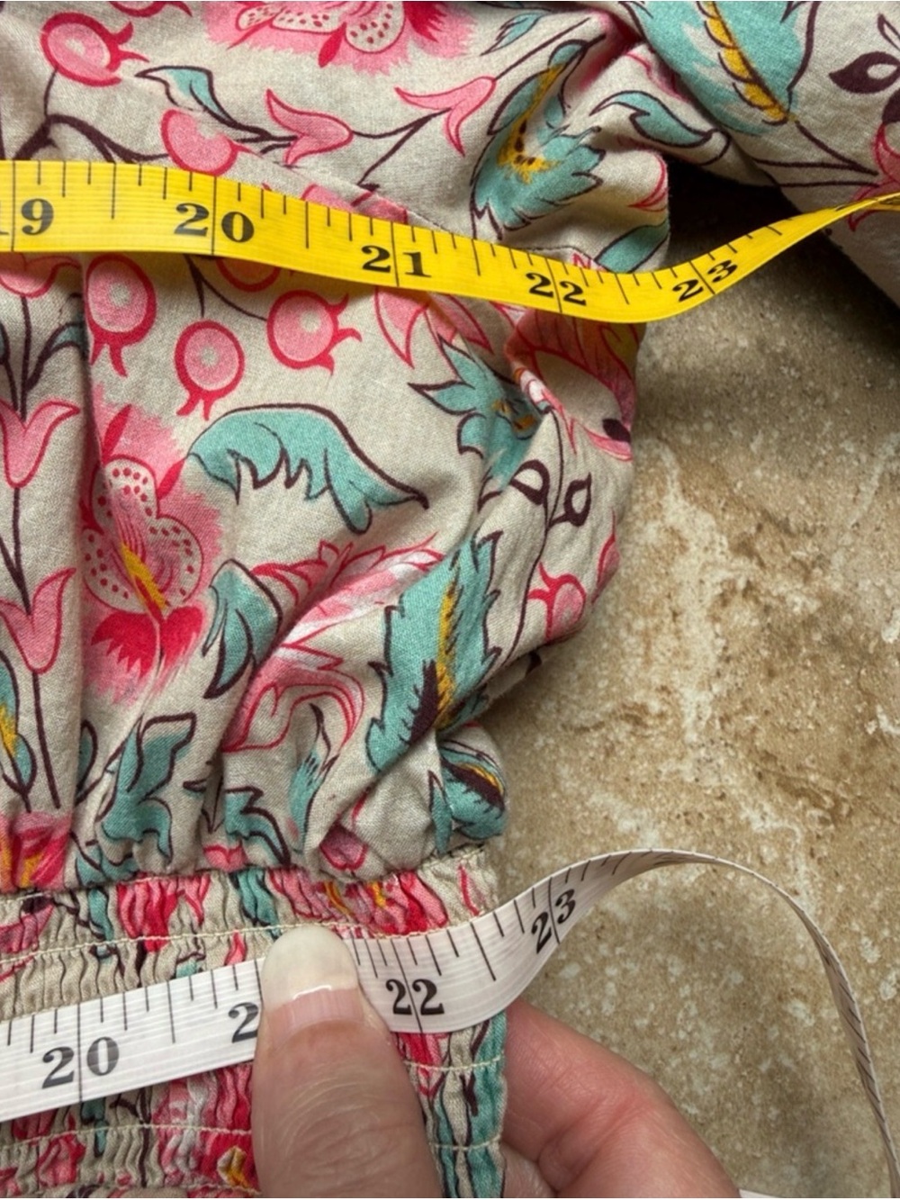 Boden Gardenia Whirl Floral Cotton Midi Dress Pockets Smocked US 16/18 - Picture 12 of 13
